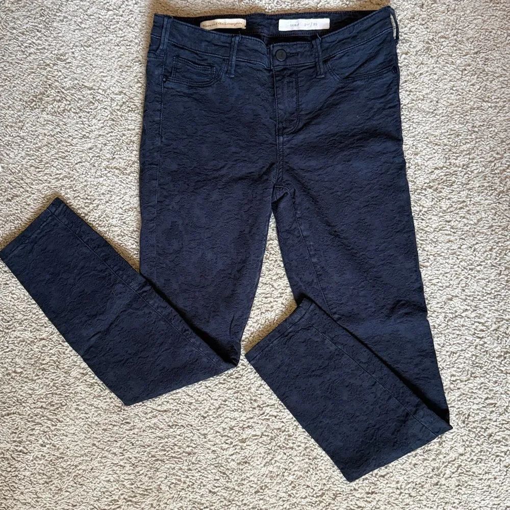 Pilcro and the Letterpress Black Textured Serif Skinny Jean